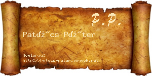 Patócs Péter névjegykártya